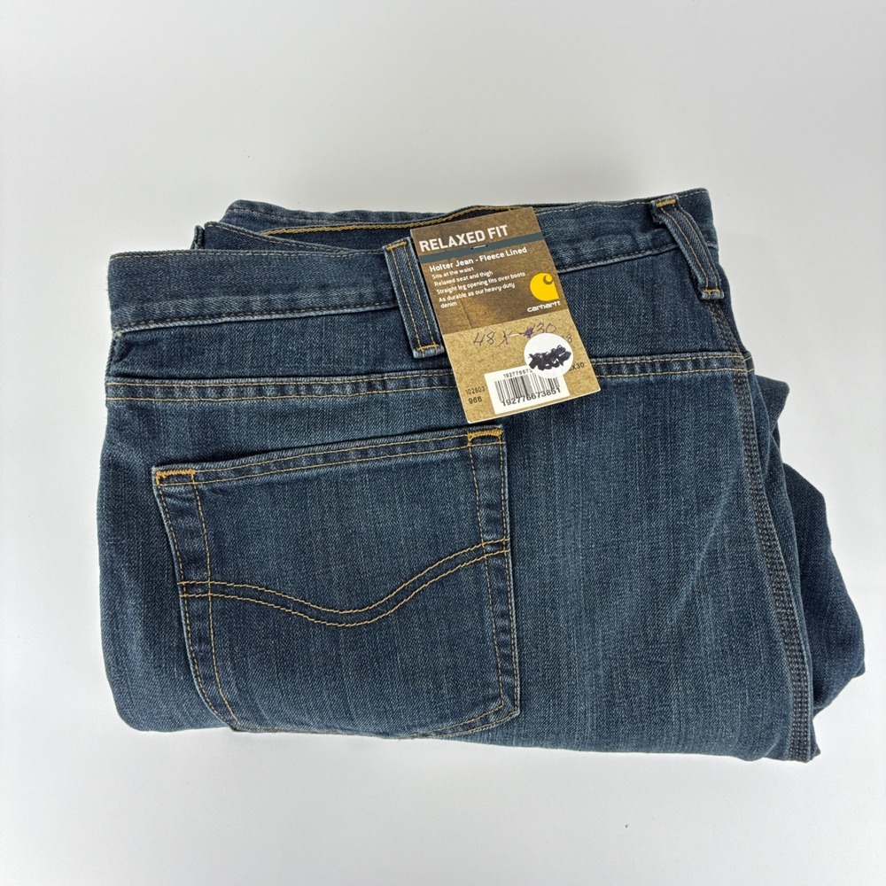 Carhartt Relaxed Fit Fleece Lined Holter Jeans Mens 48x30 102803-966 NWT